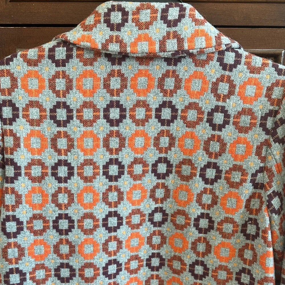 Colorful Geometric Patterned Vintage Coat - Picture 7 of 9